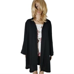 Michel studio black lightweight zip front jacket/tunic,plus size 24